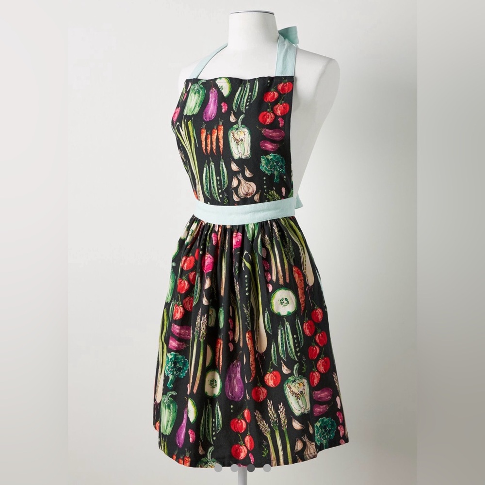Anthropologie Colorful Vegetable Print Apron